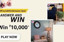 Founditonamazon quiz Answers Win Rs.10000