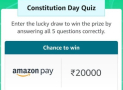 Amazon Constitution Day Quiz Answers Win ₹20,000