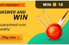 Amazon Weekly T20 Highlights Quiz Answers Today – Win 10 Runs