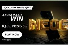Amazon IQOO NEO SERIES Quiz Answers Win iQOO 6 5G