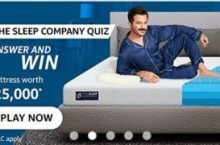 Amazon The Sleep Company Quiz Answers Win ₹25,000 Mattress